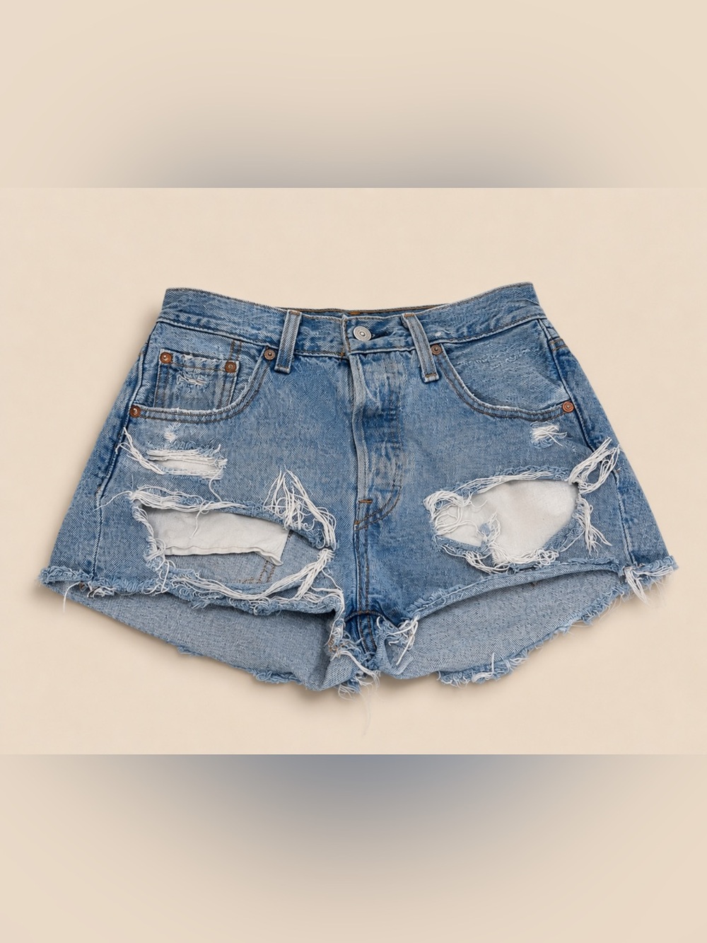 Levi’s 501 Light Wash Distressed Cutoff Shorts – Size 26